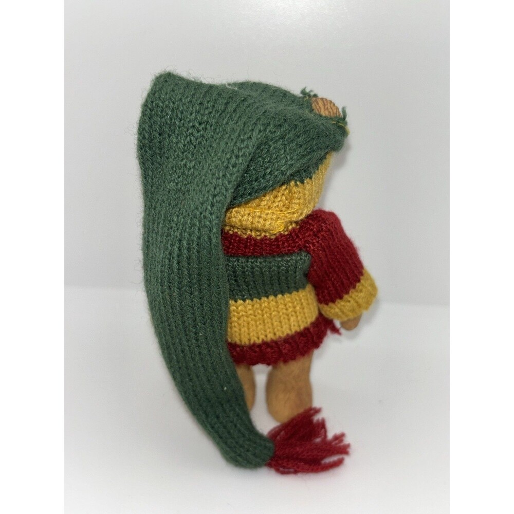 Russ Berrie Teddy Town Bear Figurine Jointed Green Sweater Hat Resin Vintage - Picture 2 of 6